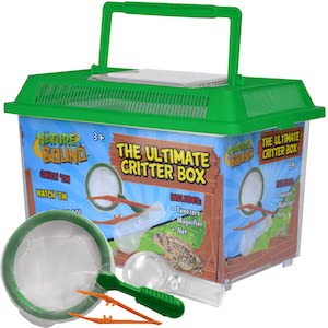 Nature Bound - Ultimate Critter Box Habitat Kit for Indoor/Outdoor Insect Collecting - includes Net, Tweezers, and Magnifier - Gift for Boys and Girls Green