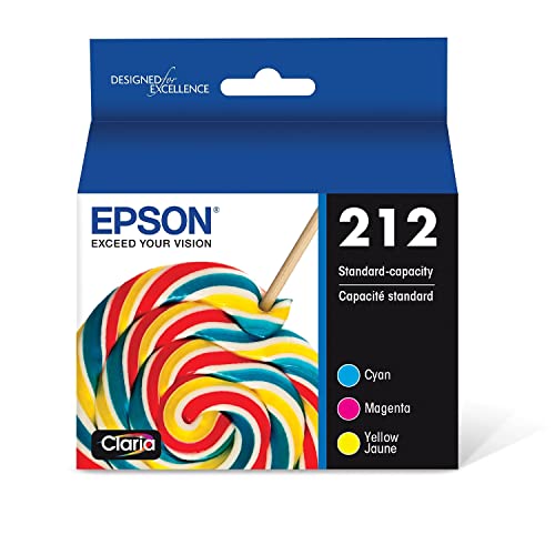 EPSON 212 Claria Ink Standard Capacity Color Combo Pack (T212520-S) Works with WorkForce WF-2830, WF-2850, Expression XP-4100, XP-4105
