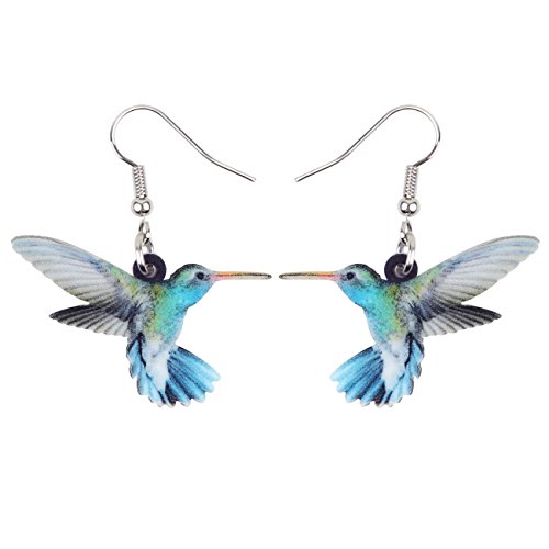 Bonsny Acrylic Drop Dangle Hummingbird Bird Earrings Jewelry For Women Girls Kids Gift Charms
