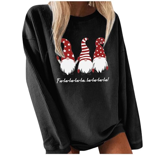  Today 2023 Ugly Christmas Sweatshirt For Womens Fall Fashion 2023 Hoodies Cute Print Crewneck Long Sleeve Shirt Trendy Outfits Clearance My Orders Lightning Deals of Today Black-c