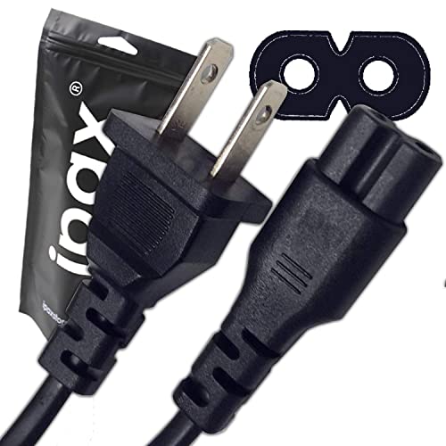 Ipax 10 Ft Long Two Prong AC Power Adapter Cord Cable Compatible with PS5 PS4 PS3 Slim LG TCL Samsung UN32EH5300 UN40EH5300 UN46EH5300 UN50EH5300 UN28H4000 UN40J5200 UN43J5200 UN48J5200 UN50J5200 TV
