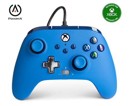 PowerA Enhanced Wired Controller for Xbox Series X|S - Blue, Officially Licensed for Xbox