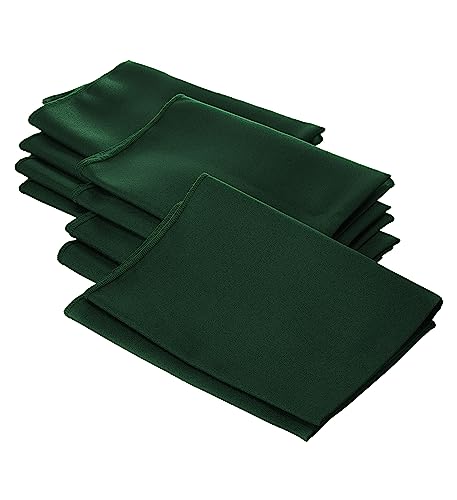 LA Linen 10-Pack Poly Poplin Napkin, Soft Cloth Napkins, Washable Reusable Napkins, Stain and Wrinkle Resistance Table Napkins for Dinner, Wedding, Parties, 18 by 18-Inch, Hunter Green