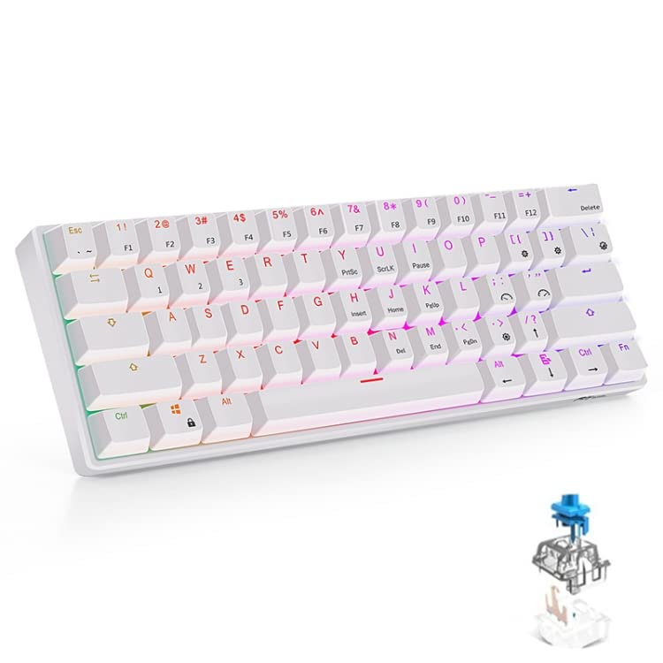 Components Accessories RK61 61 Keys Bluetooth / 2.4G Wireless/USB Wired Three Modes Blue Switch Tablet Mobile Gaming Mechanical Keyboard with RGB Backlight, Cable Length: 1.5m