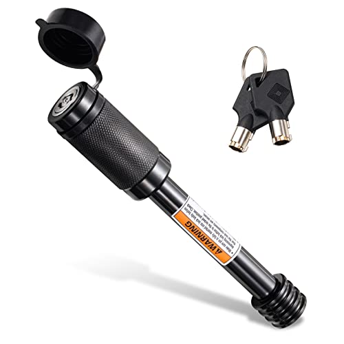 CZC AUTO Hitch Receiver Pin Lock, Trailer Receiver Lock with 5/8' Pin for Class III IV 2' and 2-1/2' Receiver, for Hitch Bike Rack Tray Ball Tow Rope for Trailer Truck Car Boat (1 Pack, 5/8 inch pin)