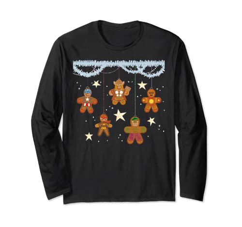 Marvel Avengers Gingerbread Cookie Ornaments Holiday Long Sleeve T-Shirt
