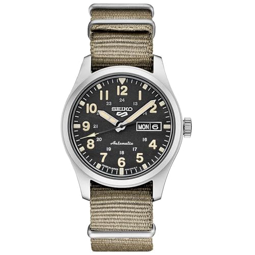 Seiko Men's SRPG35 Watch, Black Dial, 41-Hour Power Reserve, Stainless Steel Case, Nylon Strap, Water-Resistant