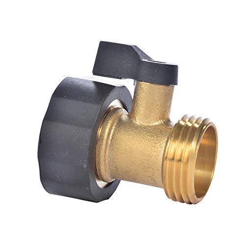 3/4' Brass Garden Hose Shut Off Valve,1-Way Restricted-Flow Water Shut-Off, Fits 3/4 Inch Hose Connector