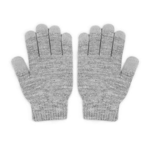 Moshi Digits Winter Gloves Touchscreen, Size S (22-23.5cm/8.6'-9.2'), Light Gray