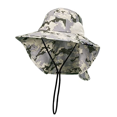 Neck Flap Sun Hat with Wide Brim - UPF 50+ Hiking Safari Fishing Caps for Men and Women, Perfect for Outdoor Adventures