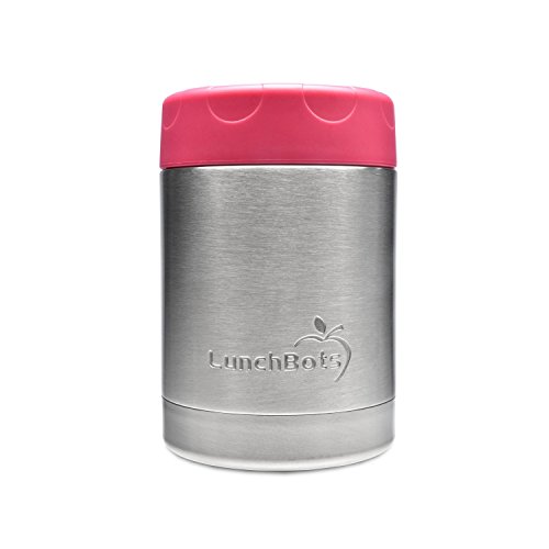 LunchBots 12oz Thermos Stainless Steel - Insulated Thermos - Keeps Food Hot or Cold for Hours - Leak-Proof Portable Thermal Food Jar is Ideal for Soup - 12 ounce - Pink