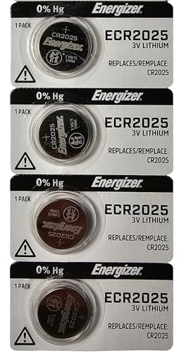 [ Pack of 4 ] Energizer Cr2025 3v Lithium Coin Cell Battery Dl2025 Ecr2025 CR 2025