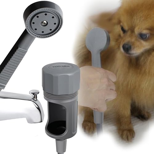 YOO.MEE Pets Shower Attachment, Quick Connect on Tub Spout w/Front Diverter, Ideal for Bathing Child, Washing Pets and Cleaning Tub
