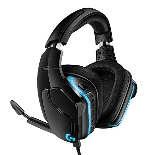 Logitech G635 DTS, X 7.1 Surround Sound LIGHTSYNC RGB PC Gaming Headset,Black
