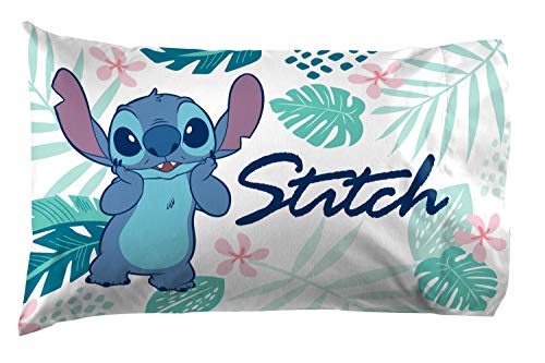 Jay Franco Disney Lilo & Stitch Misty Palm 1 Pack Pillowcase - Double-Sided Kids Super Soft Bedding