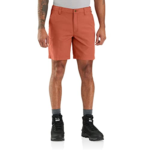 Carhartt Men's Rugged Flex Relaxed Fit 8in Canvas Work Short, Terracotta, 34