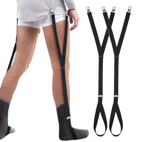 Hold’Em Elastic Shirt Stays for Men, Shirt Stay for a Polished Look, Adjustable Shirt Stays, Durable Shirt Tucker for Men, Suit Accessories Men Must Have, Available in 3 Styles, Black