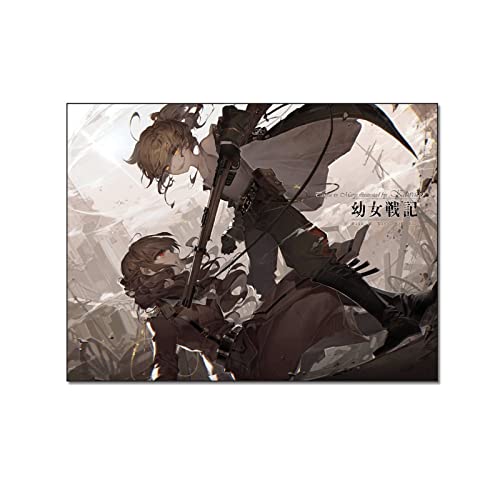 Anime Posters Saga of Tanya The Evil Canvas Painting Wall Art Poster for Bedroom Living Room Decor 16x20inch(40x51cm) Unframe-Style
