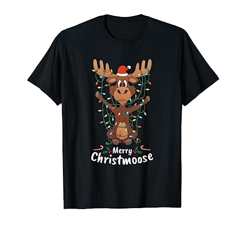 Merry Christmoose Christmas Moose Xmas Tree Lights Gift T-Shirt