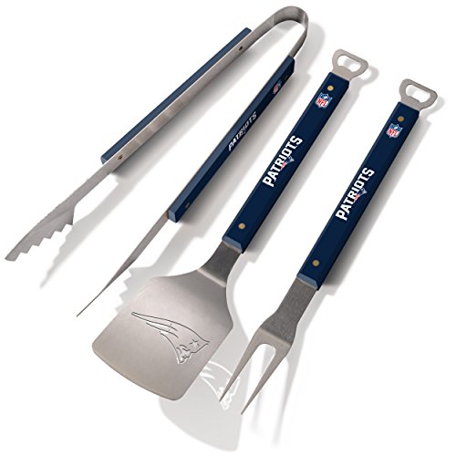 YouTheFan NFL New England Patriots Spirit Series 3-Piece BBQ Set , Stainless Steel, 22' x 9'