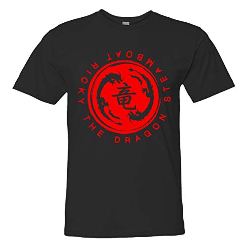 Mens Unisex Ricky Steamboat Red Dragon HQ Wrestling Tee Shirt Black