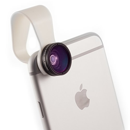 PocketLens 2-in-1 Macro & Wideangle iPhone Camera Lens, Universal Smartphone Accessories for Photography Enthusiasts White