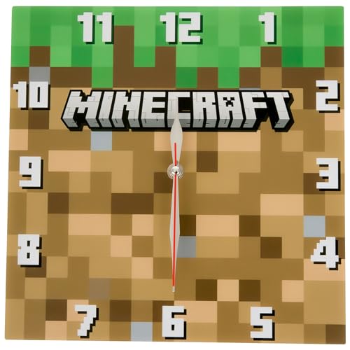 Accutime Minecraft Grass Block Square Wall Clock