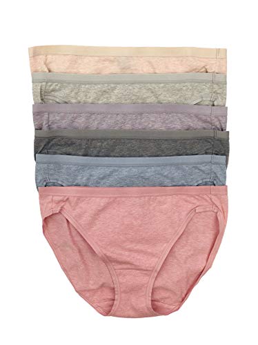 Felina Organic Cotton Bikini Underwear for Women - Bikini Panties for Women, Seamless Panties for Women, Womens Bikini Underwear (6-Pack) (Sandalwood, Small)