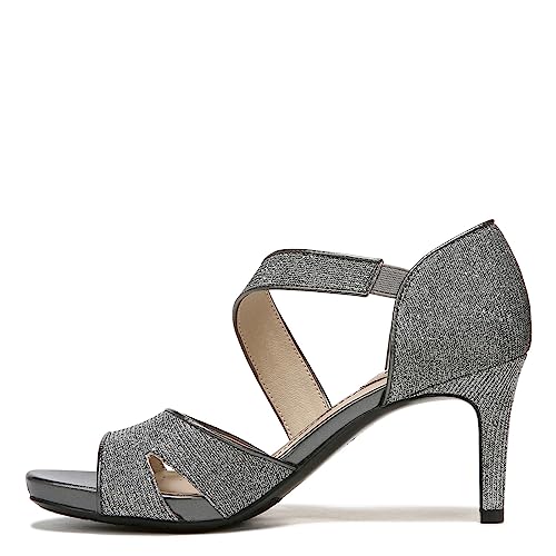 LifeStride Womens Mega Dress Heeled Sandal, Pewter Shimmer, 8 US