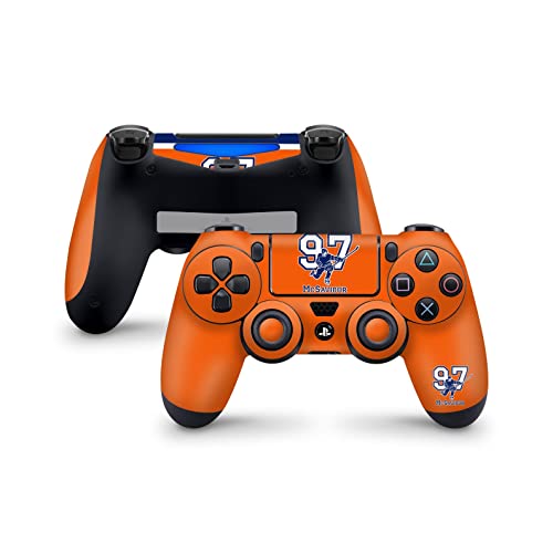 ZOOMHITSKINS PS4 Controller Skin, Compatible for Playstation 4 Controller, Orange Canadian Ice Hockey Sports Skate Man, Durable, Fit PS4, PS4 Pro, PS4 Slim Controller, 3M Vinyl, Made in The USA