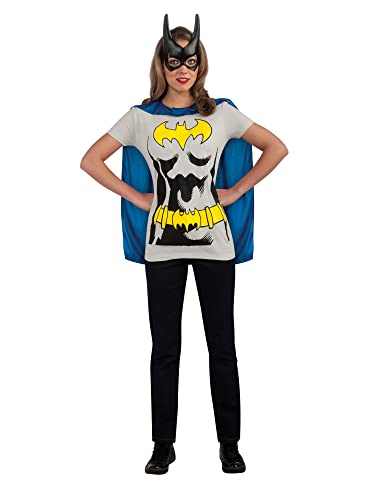 Rubie's mens Dc Comics Women's Batgirl T-shirt With Cape and Mask childrens costumes, Black, X-Large US