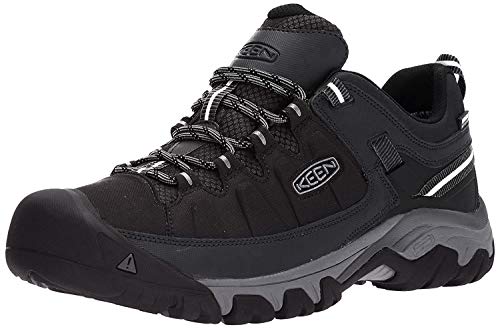 KEEN Men's Targhee EXP Waterproof Hiking Shoes, Black/Steel Grey, 11