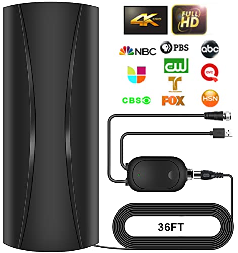 2024 Upgraded Digital TV Antenna, 910+ Miles Range TV Antenna for Smart TV,TV Antenna Indoor Support 4K 1080p All TV's - Amplifier Signal Booster