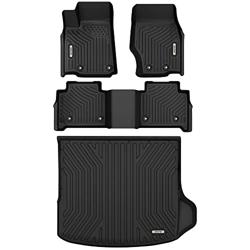 OEDRO Floor Mats Set for Jeep Grand Cherokee 2022 2023 2024, Custom Fit All Weather Front & Rear Row Trunk Liners Car Floor Mats Set