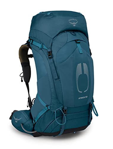Osprey Atmos AG 50L Men's Backpacking Backpack, Venturi Blue, S/M