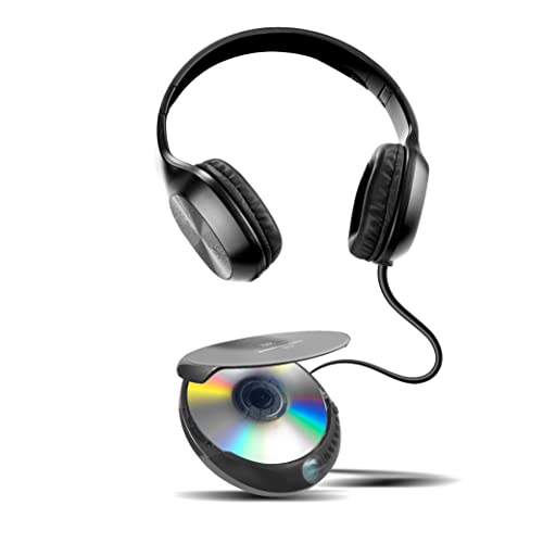 Coby Portable CD Player with Foldable Headphones, 60-Sec Anti-Skip Compact Disc Player with Headset Bundle for Travel or Home Use