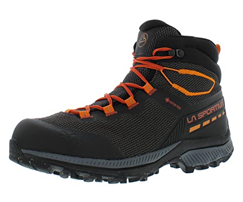 La Sportiva Mens TX Hike Mid Hiking Boots, Carbon/Saffron, 9.5