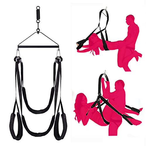 Sex Ceiling Swing Adult Heavy Duty 360 Spinning Swing Bondage Sex Swing for Women Couples Holds Up to 800LBS Bedroom Indoor Sex Swing for Women Men for Ceiling with Steel Triangle Frame Sweater