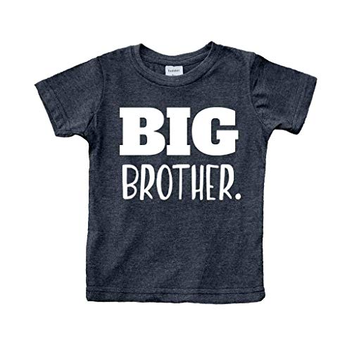 Big Brother Shirt for Toddler Promoted to Best Big Brother Announcement Baby Boys (Charcoal Black, 2 Years)