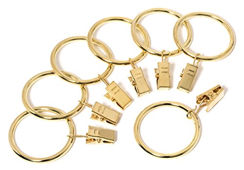 Iron Metal Curtain Clip Rings 1 1/2 Inch Interior Diameter (20, Gold)