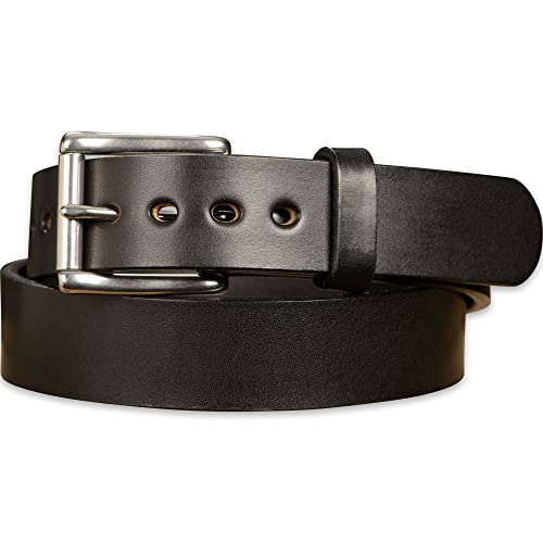 Bullhide Belts Mens Leather Belt for Casual, Dress, 1.50' Wide, Black, 38'
