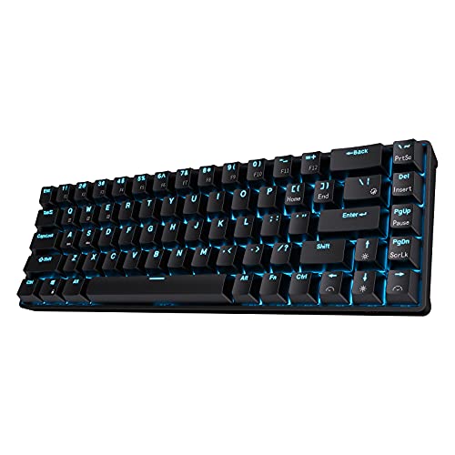 RK ROYAL KLUDGE RK68 Wireless Hot Swappable 65% Mechanical Keyboard, 68 Keys Compact BT5.0 Gaming Keyboard with Stand-Alone Arrow/Control Keys, Black, Tactile Brown Switch