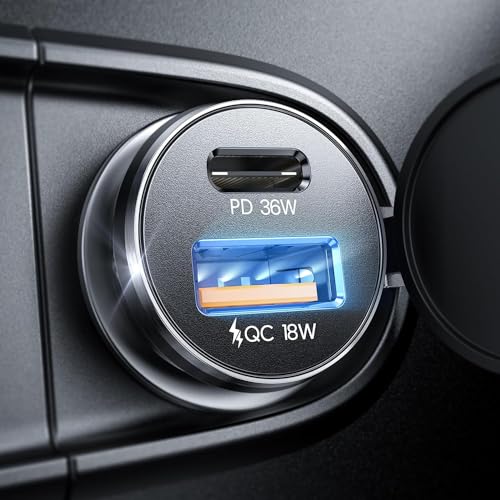 LISEN USB C Car Charger Adapter Fast Charge 54 W PD36W Cigarette Lighter USB Charger Fast Charging Port Car Phone Charger for iPhone 15 Pro Max Plus