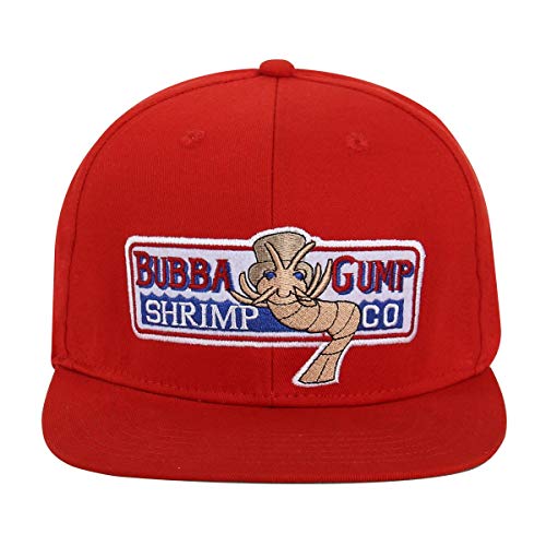 Adjustable Bubba Gump Baseball Cap Shrimp Co. Embroidered Hat (Red) (Flat Brimmed)