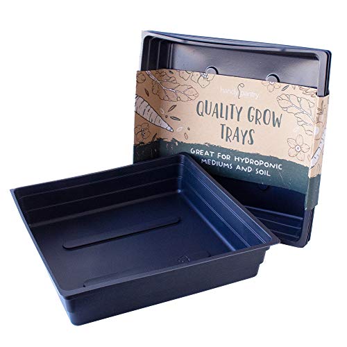 5-Pack 10x10 Garden Growing Trays Without Drain Holes - 10' x 10' Plastic Plant Trays No Holes - Wheatgrass Sprouting Tray, Microgreens Seed Tray, Hydroponic Trays, Nursery Flats, Greenhouse Supplies