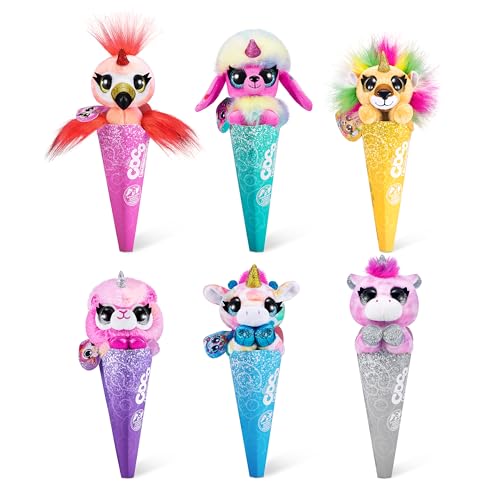 Coco Surprise Coco Cones (3 Pack) by ZURU Animal Plush Toys with Baby Collectible Surprise in Cone, Randomly Assorted Animal Toy for Girls and Kids Mystery 3 Pack