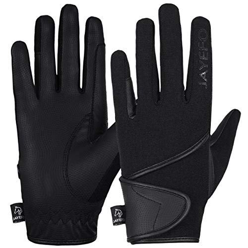 Jayefo ALL SEASON MEN & WOMEN HORSE RIDING GLOVES (BLACK, X-SMALL)