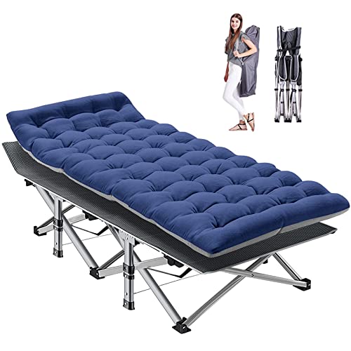 LILYPELLE Folding Camping Cot, Heavy Duty Sleeping Cots with Carry Bag, Double Layer Oxford Portable Travel Camp Cots for Home, Office Nap and Outdoor Beach
