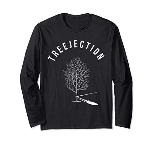 Treejection Disc Golf Funny Sports Tree Player Gift Long Sleeve T-Shirt