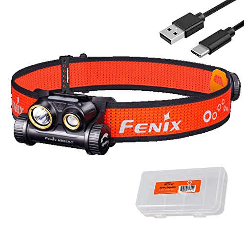 Fenix HM65R-T Running Headlamp, 1500 Lumen Spot & Flood Light USB-C Rechargeable Lightweight for Trail Running, with LumenTac Organizer